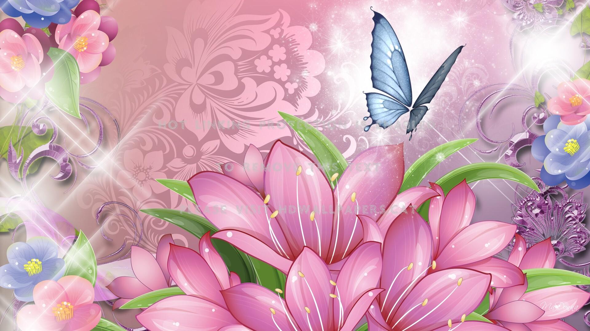 Bright Flowers and Butterflies Wallpapers - Top Free Bright Flowers and ...