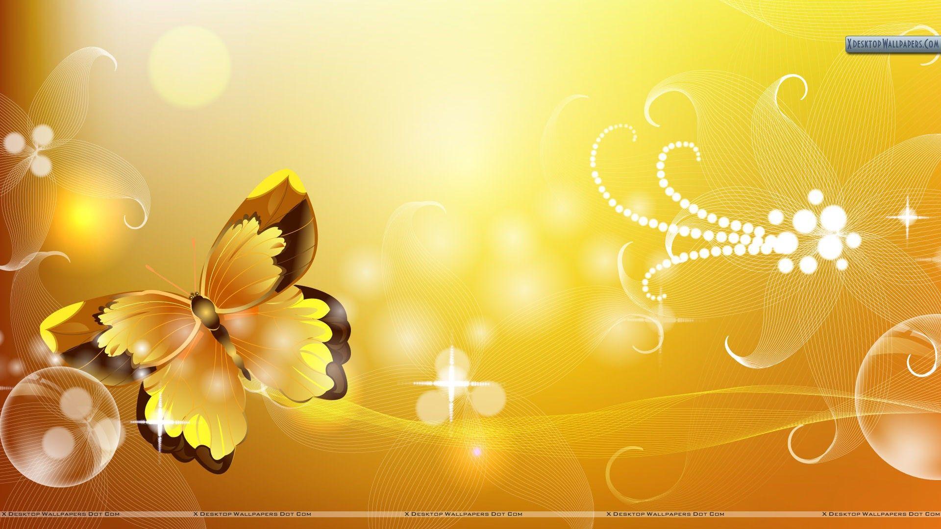 1920x1080 Yellow Butterfly Abstract Wallpaper. Background HD wallpaper, Flower wallpaper, Yellow artwork