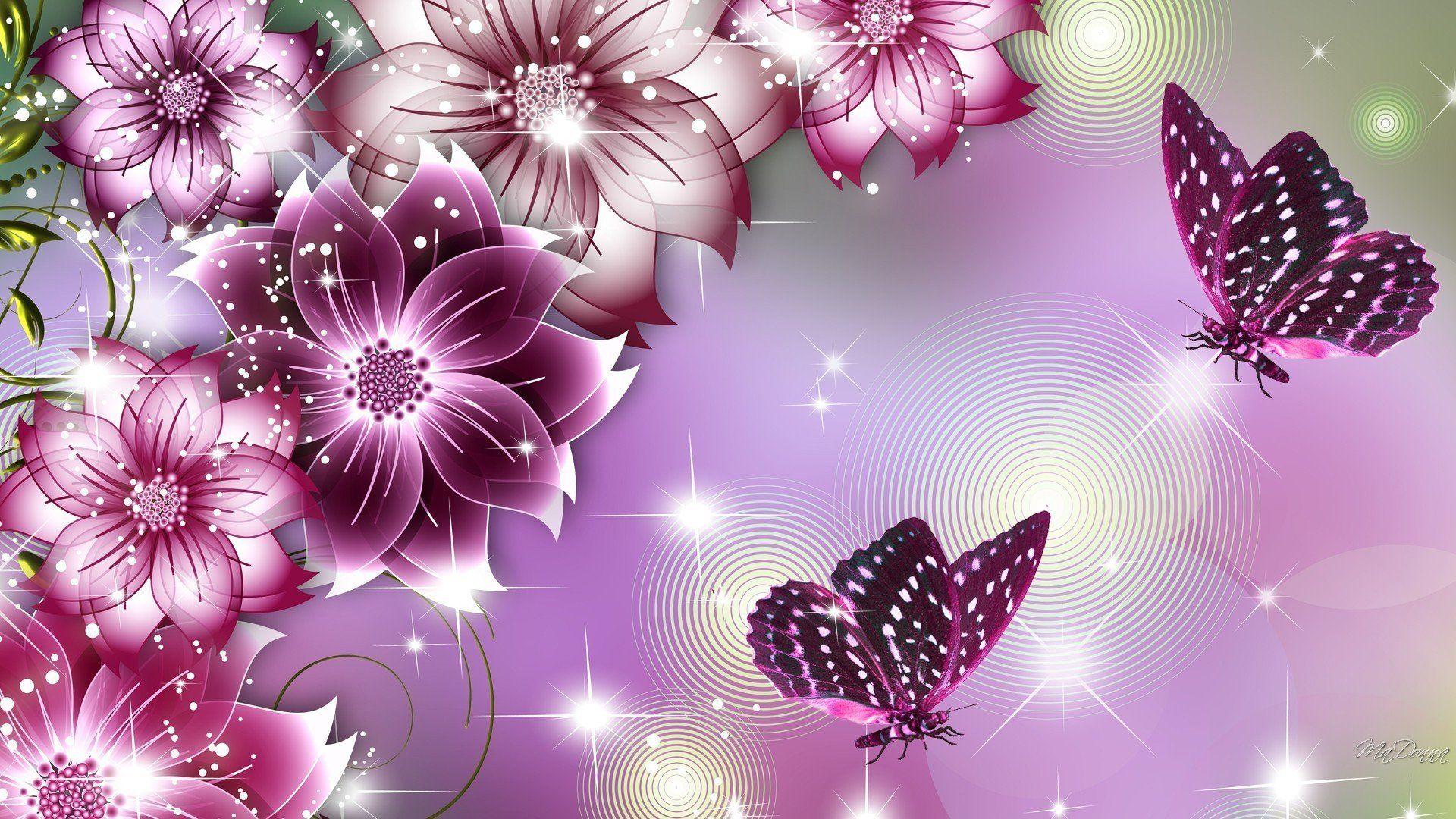 Beautiful Pink Flowers Butterfly Wallpapers - Top Free Beautiful Pink