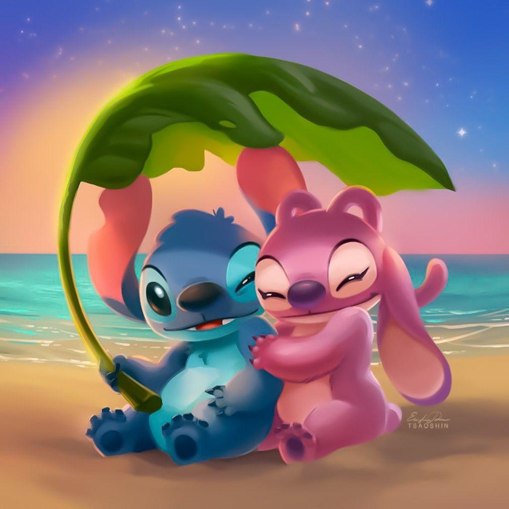 Download Adorable Stitch and Angel in Love Wallpaper  Wallpaperscom