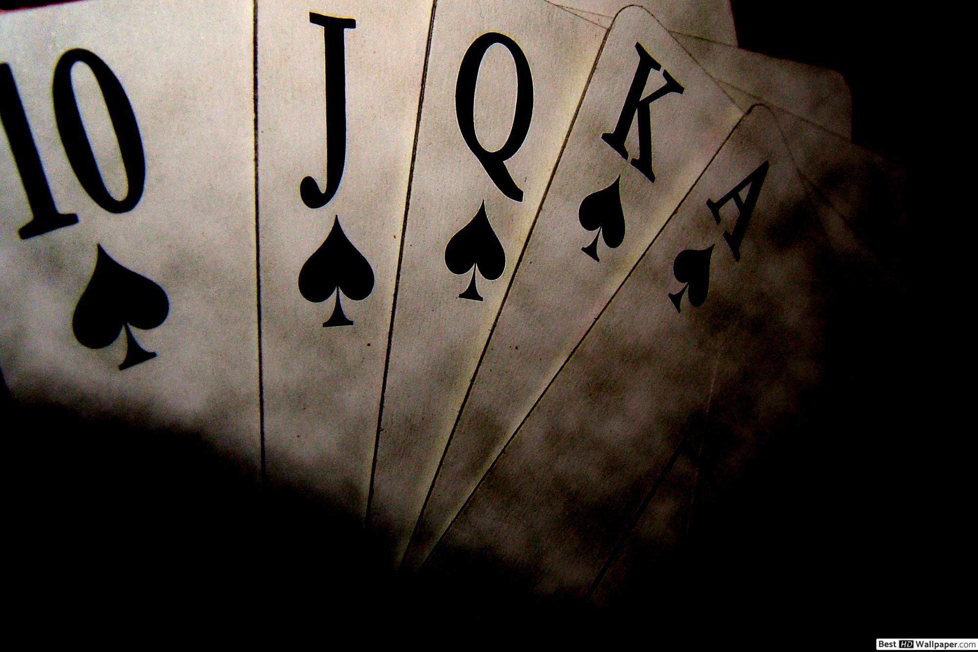 2000x1333 Straight Royal Flush 2K wallpaper download