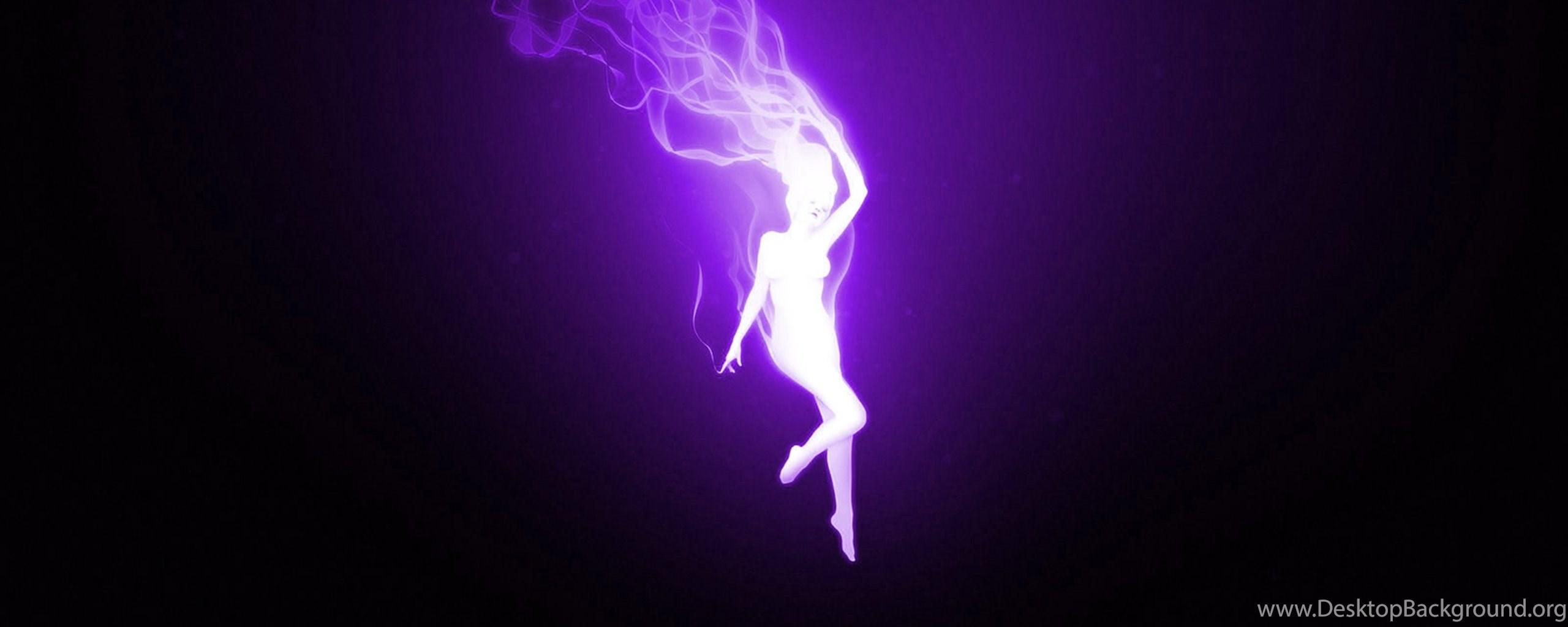 2560x1024 Ethereal Purple Wallpaper WallpaperFav.com Desktop Background