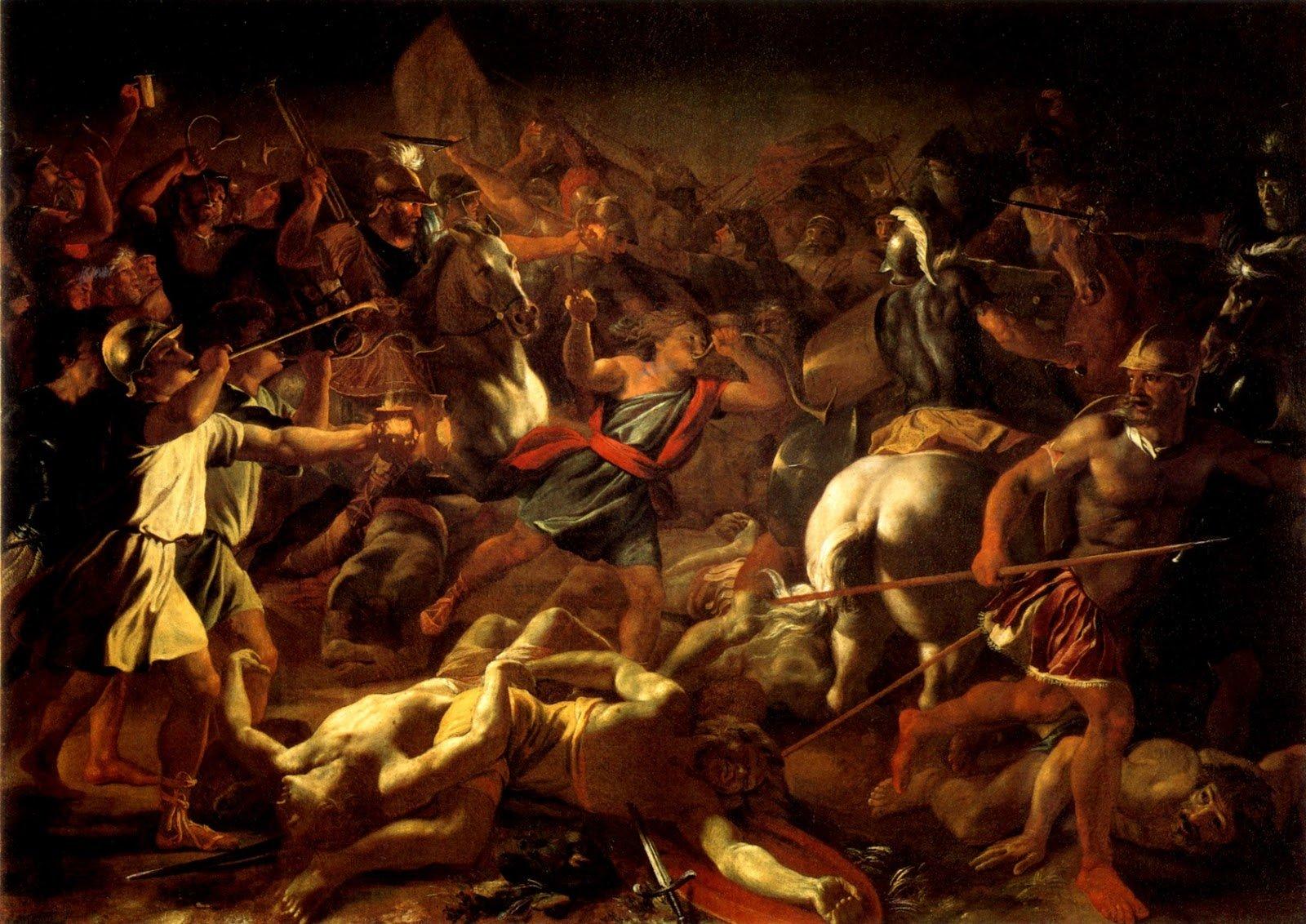 1600x1132 French Baroque Classical Art battle of gideon painting artwork art wallpaperx1132