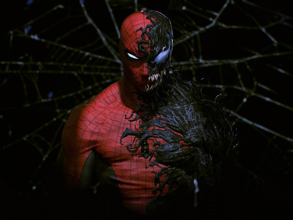 1024x768 Desktop Wallpaper Spider Man Inside Venom, Art, HD Image, Picture, Background, 784e2d