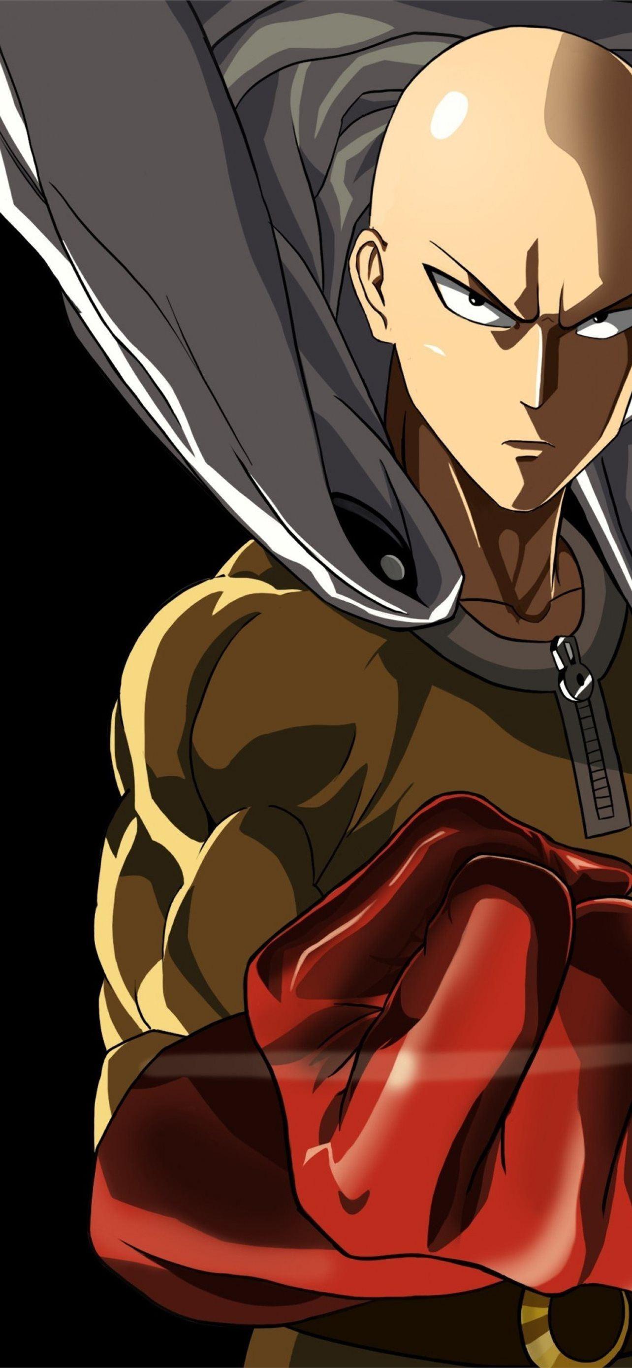 1284x2778 Saitama One Punch Man Cape Fist for Samsung Galaxy. iPhone Wallpaper Free Download