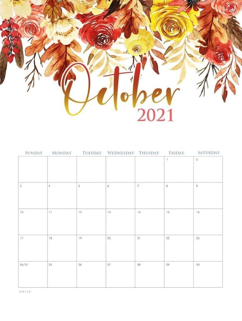 773x1024 October 2021 Calendar Wallpaper