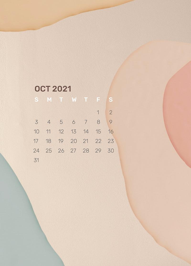 800x1114 calendar October template phone
