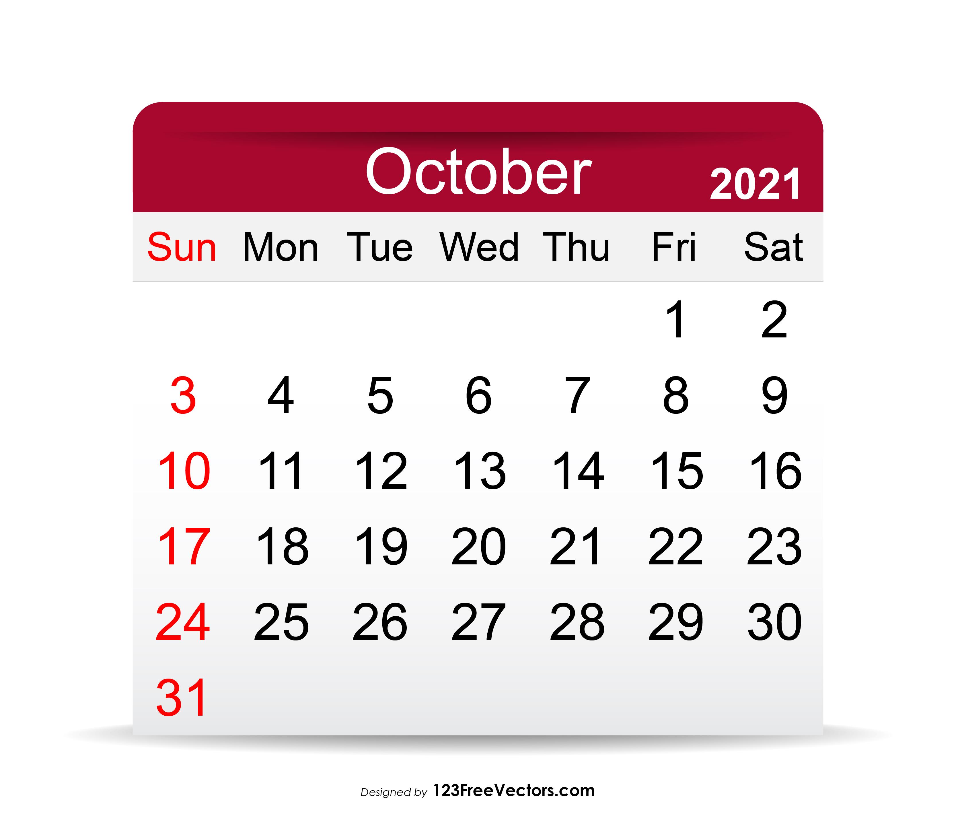 3333x2917 Free October 2021 Calendar