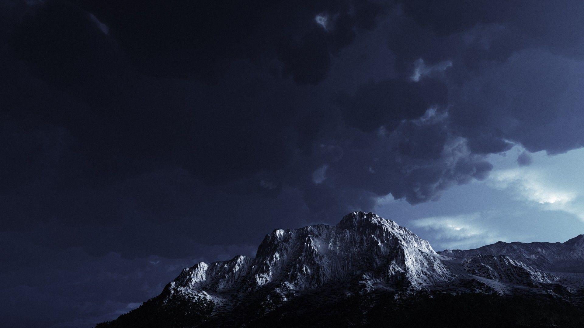 1920x1080 Dark Storm Mountain Wallpaper. Widescreen wallpaper, Mountain wallpaper, Nature picture