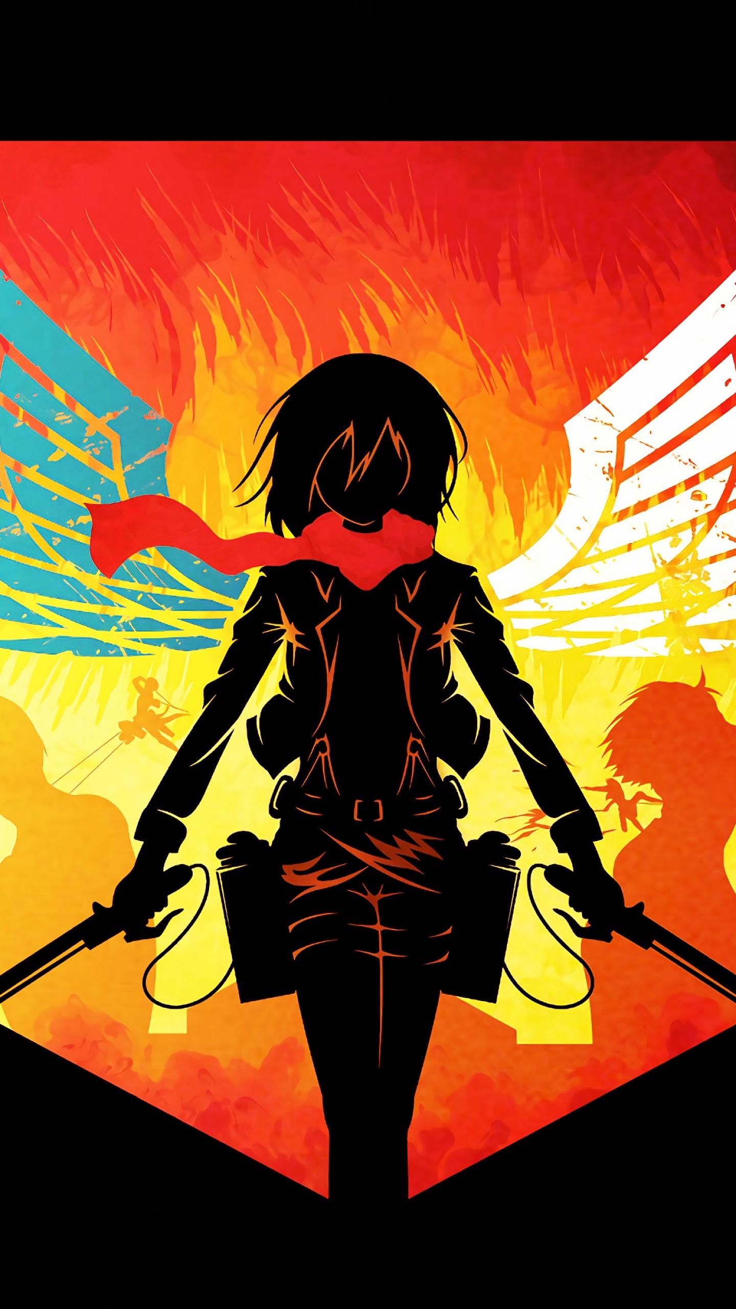 1440x2560 Attack on Titan Wallpaper 4K, Shingeki no Kyojin, Mikasa Ackerman, Anime