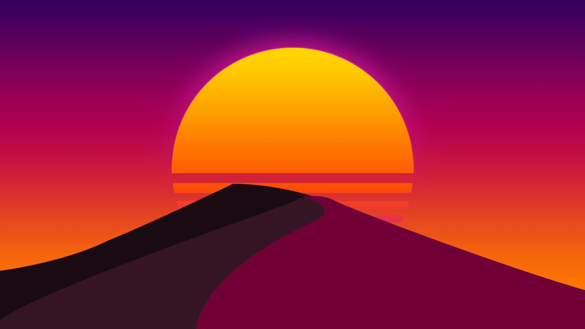 2048x1152 Download 2048x1152 wallpaper sun, desert, dunes, abstract, artwork, dual wide, widescreen, 2048x1152 HD image, background, 15450