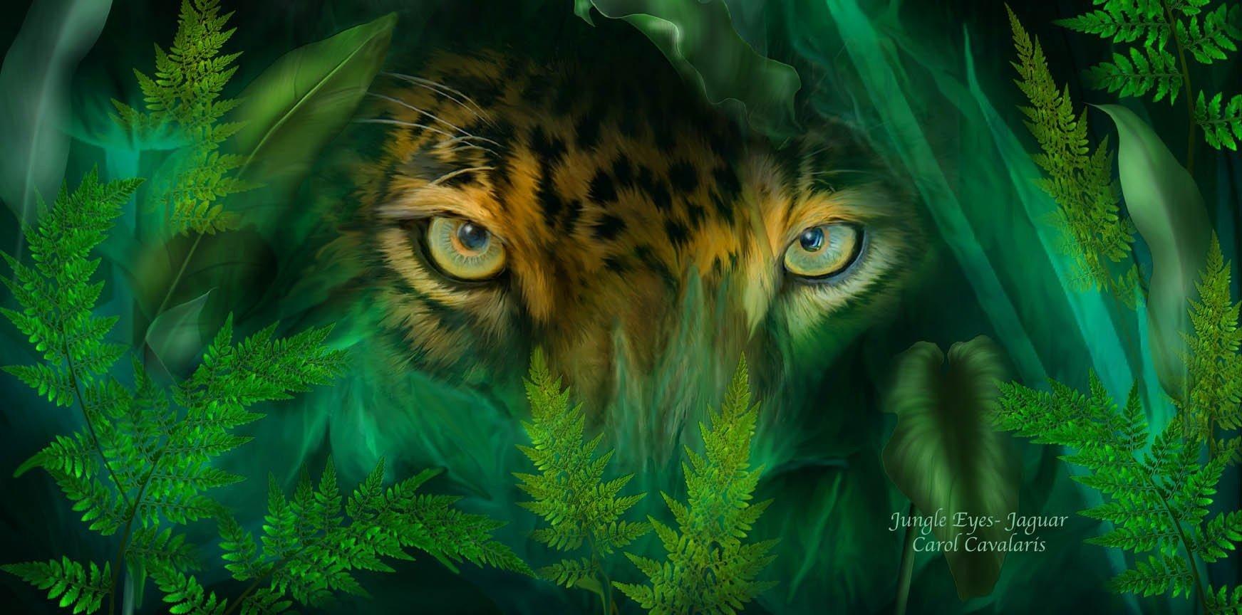 1743x864 Cavalaris Jungle Eyes Wall Decal
