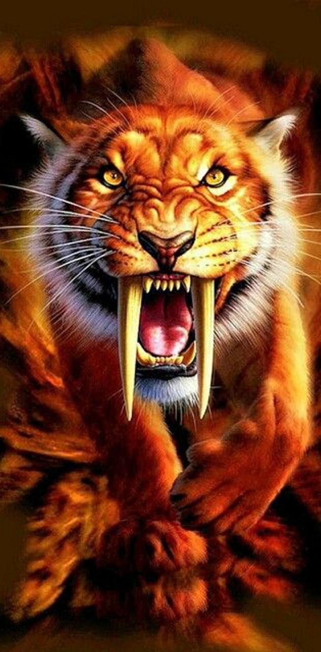 630x1280 Sabre Tooth Tiger wallpaper