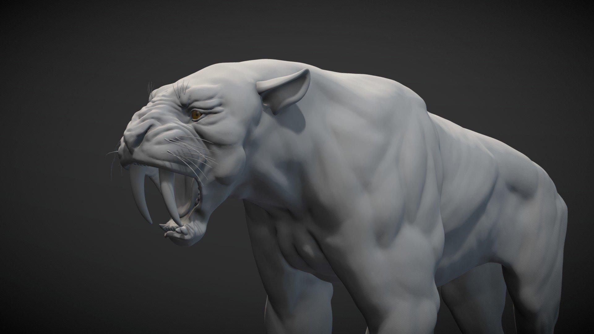 1920x1080 Sabertooth Tiger aka Smilodon model by Dradhil [6232215]