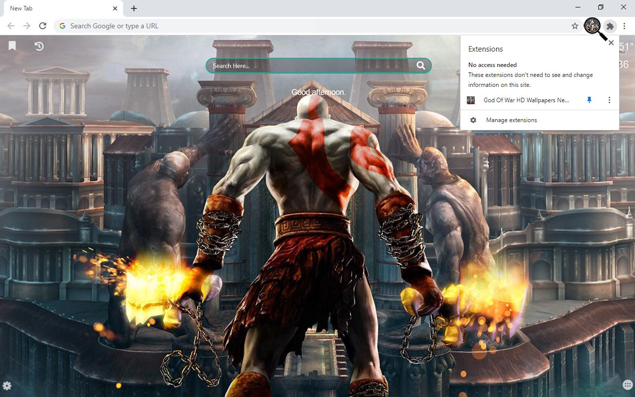 1280x800 God Of War HD Wallpaper New Tab