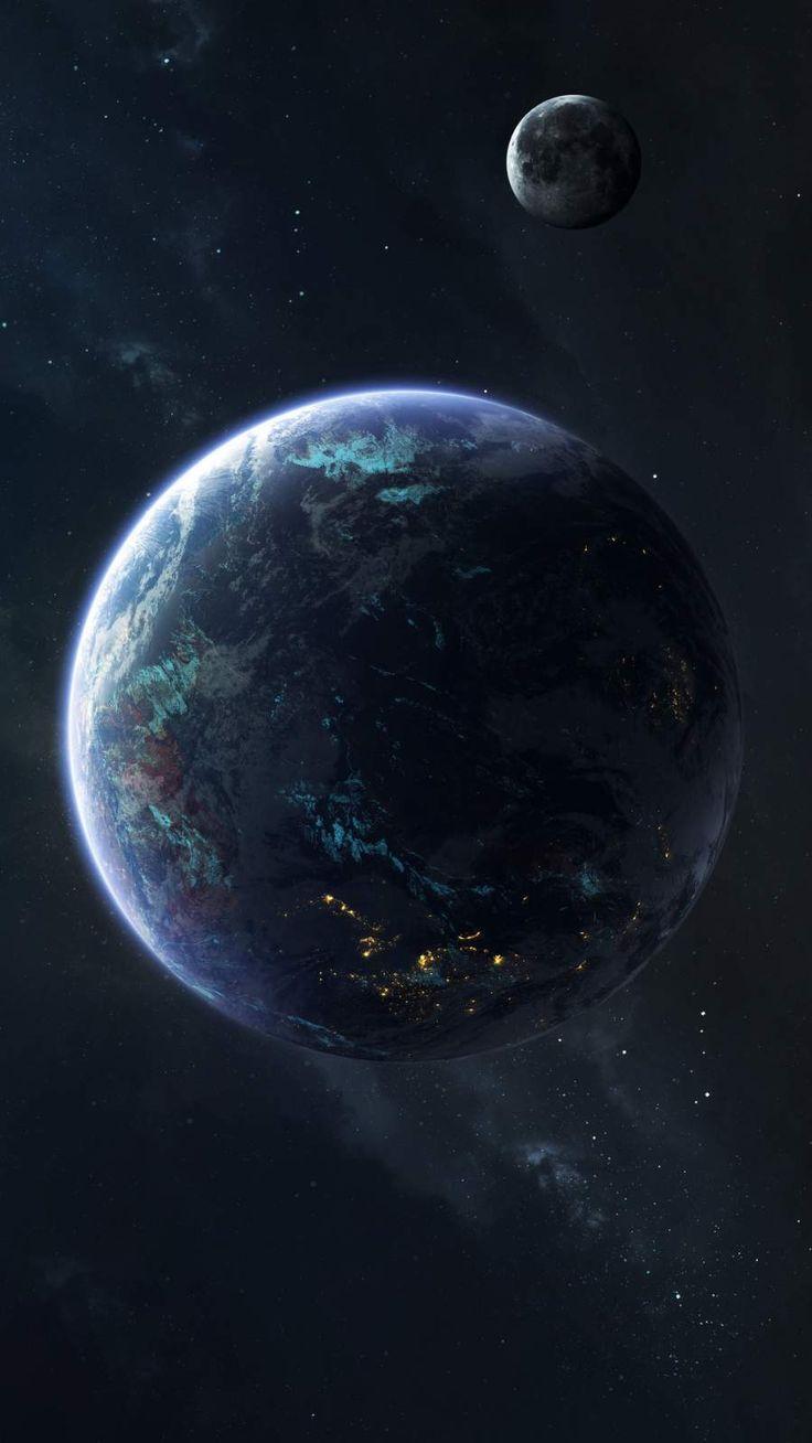 736x1308 Earth and Moon iPhone Wallpaper. Wallpaper earth, Planets wallpaper, Space art