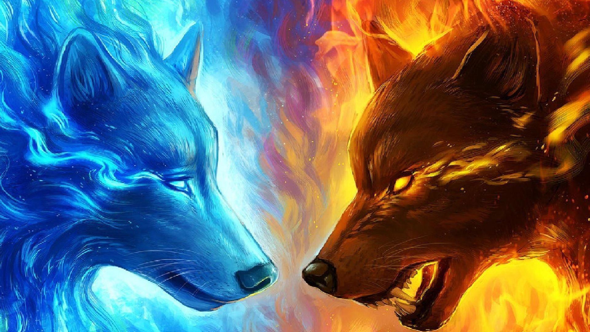 1920x1080 Ice Fox Wallpaper