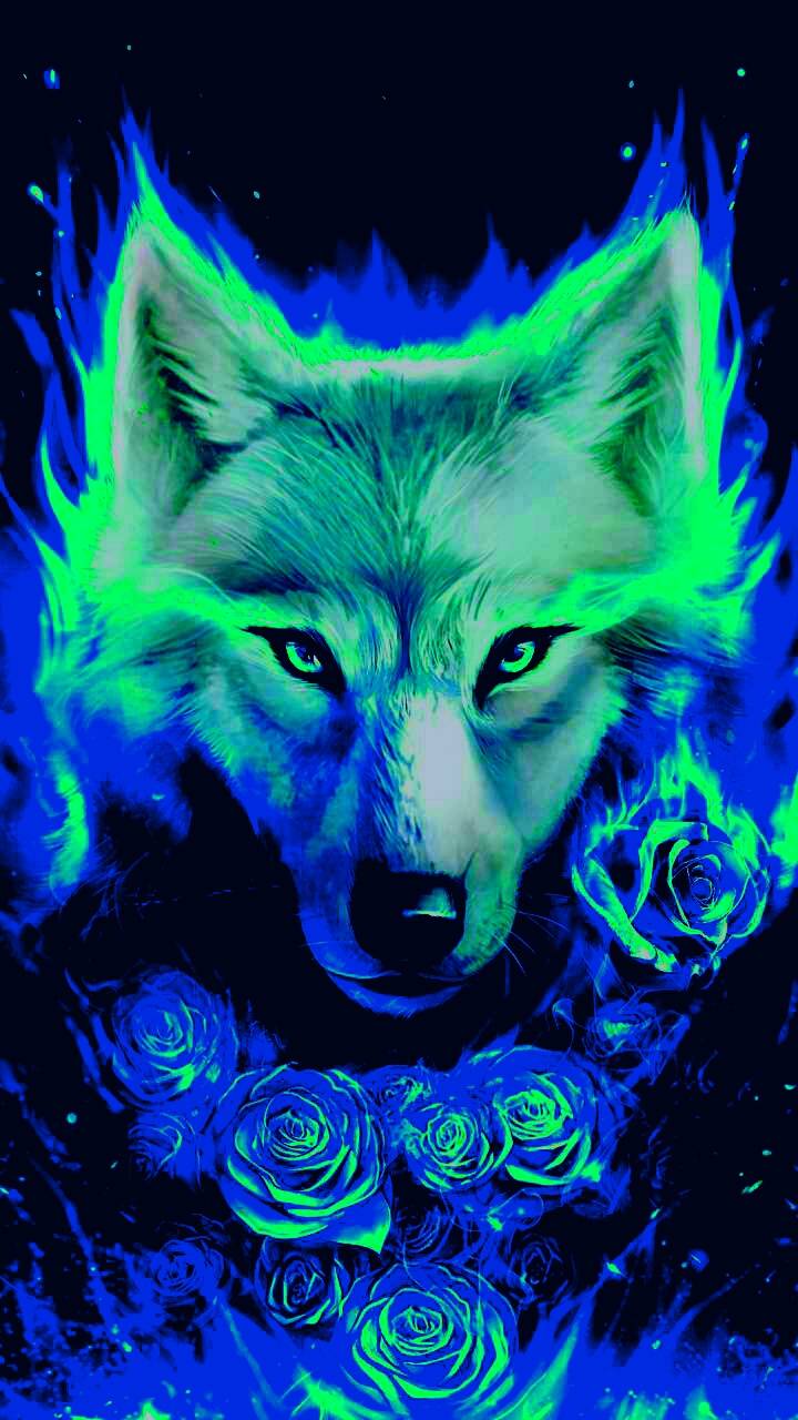 720x1280 Glowing Wolf Wallpaper
