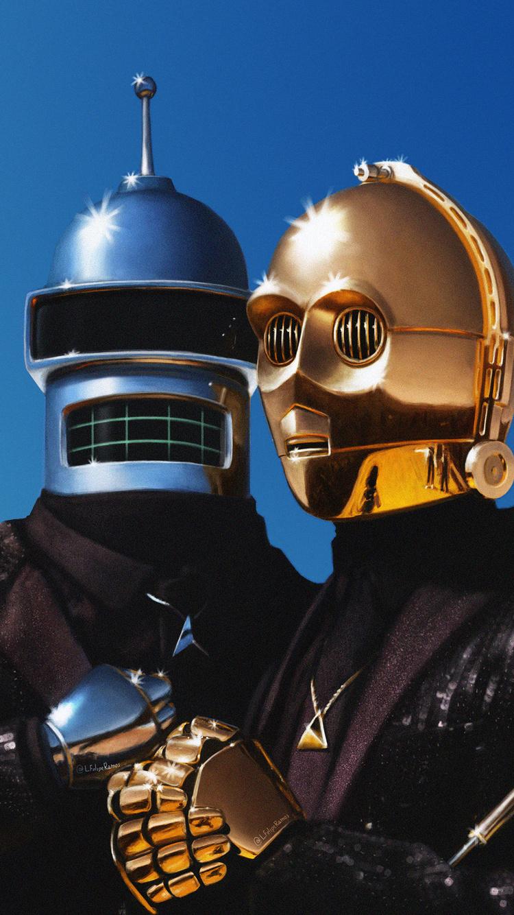 750x1334 Daft Punk And C3PO iPhone iPhone 6S, iPhone 7 HD 4k Wallpaper, Image, Background, Photo and Picture