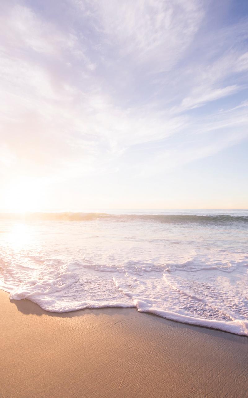 800x1280 Beach Waves Android Wallpaper