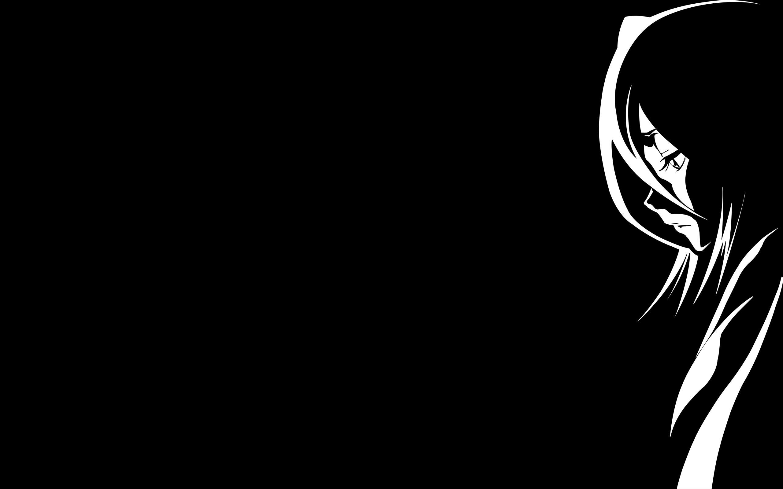 2560x1600 black and white bleach kuchiki rukia 2560x1600 wallpaper