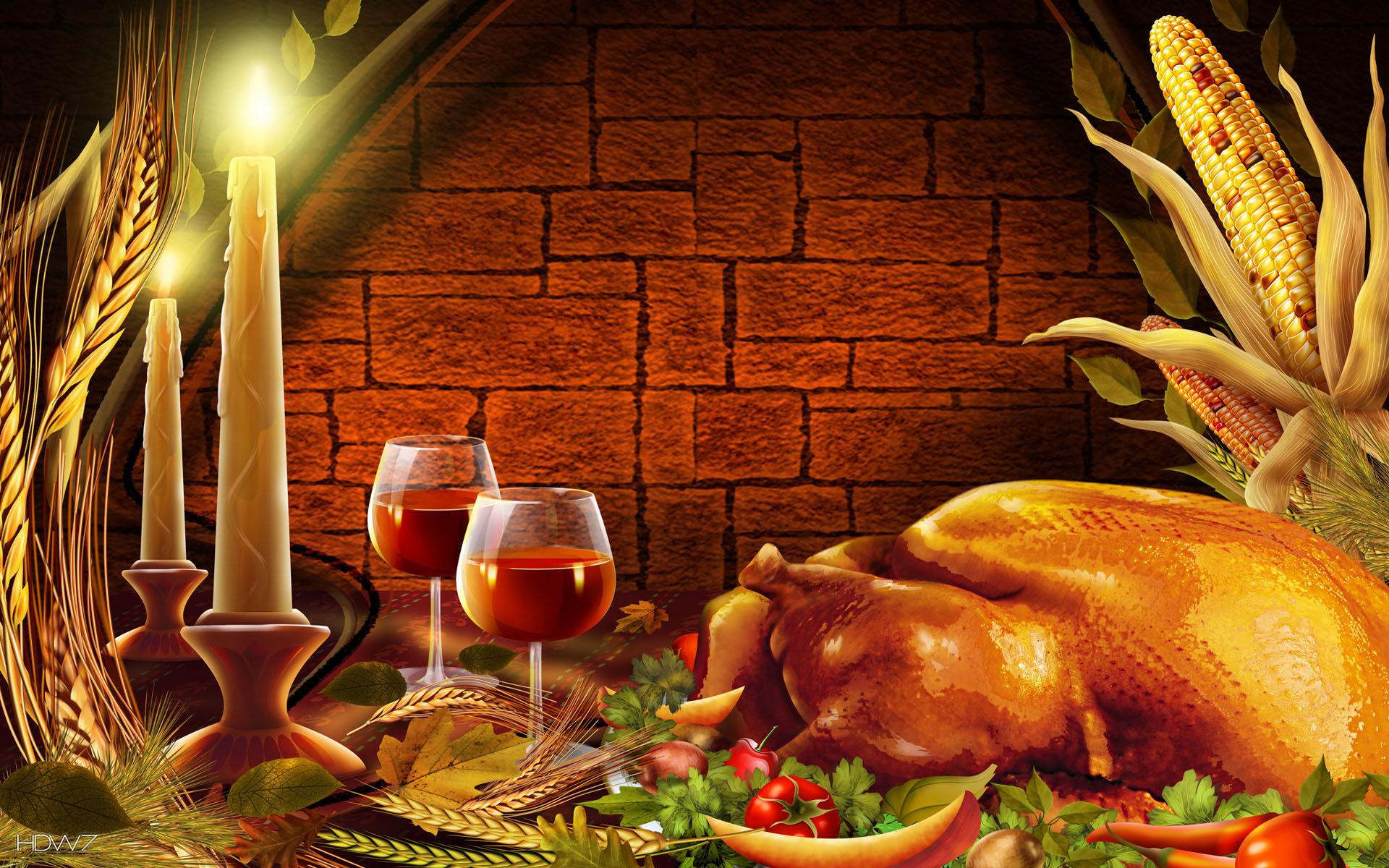 1920x1200 thanksgiving dinner turkey candles wine food holiday. HD wallpaper gallery