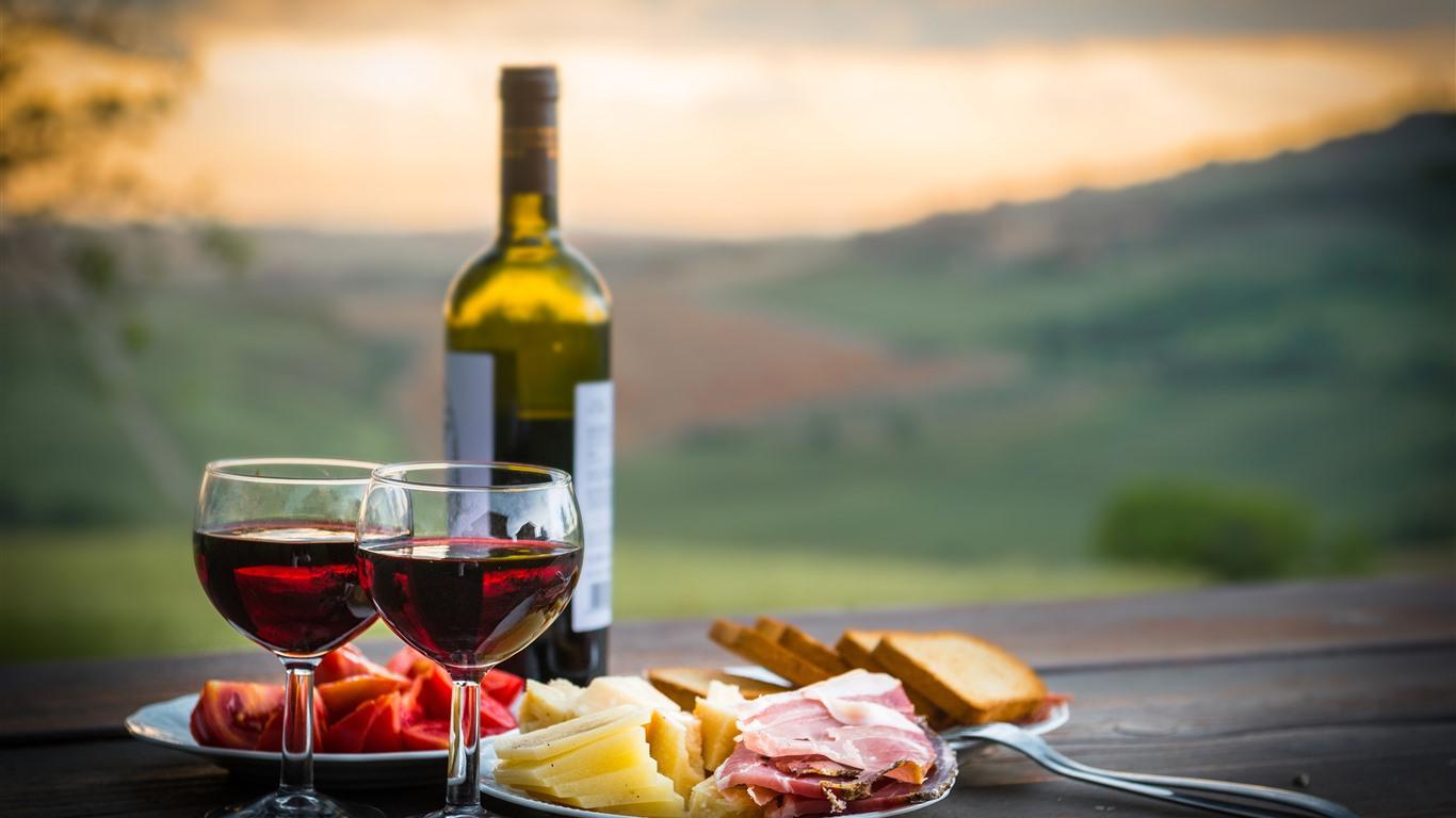 1366x768 Wallpaper Two cups of red wine, food 3840x2160 UHD 4K Picture, Image