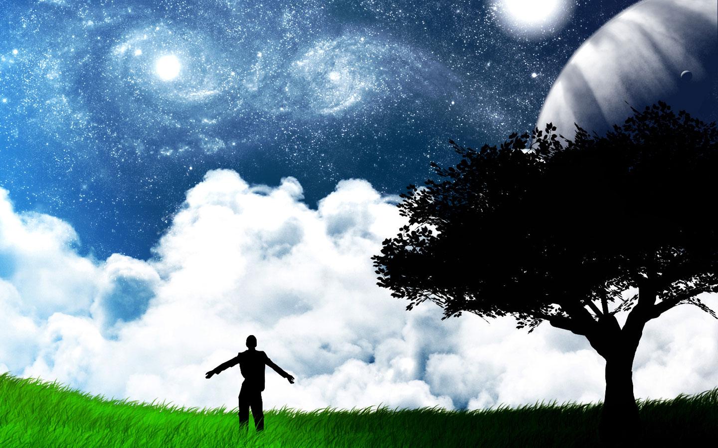 1440x900 Alone in the field desktop PC and Mac wallpaper