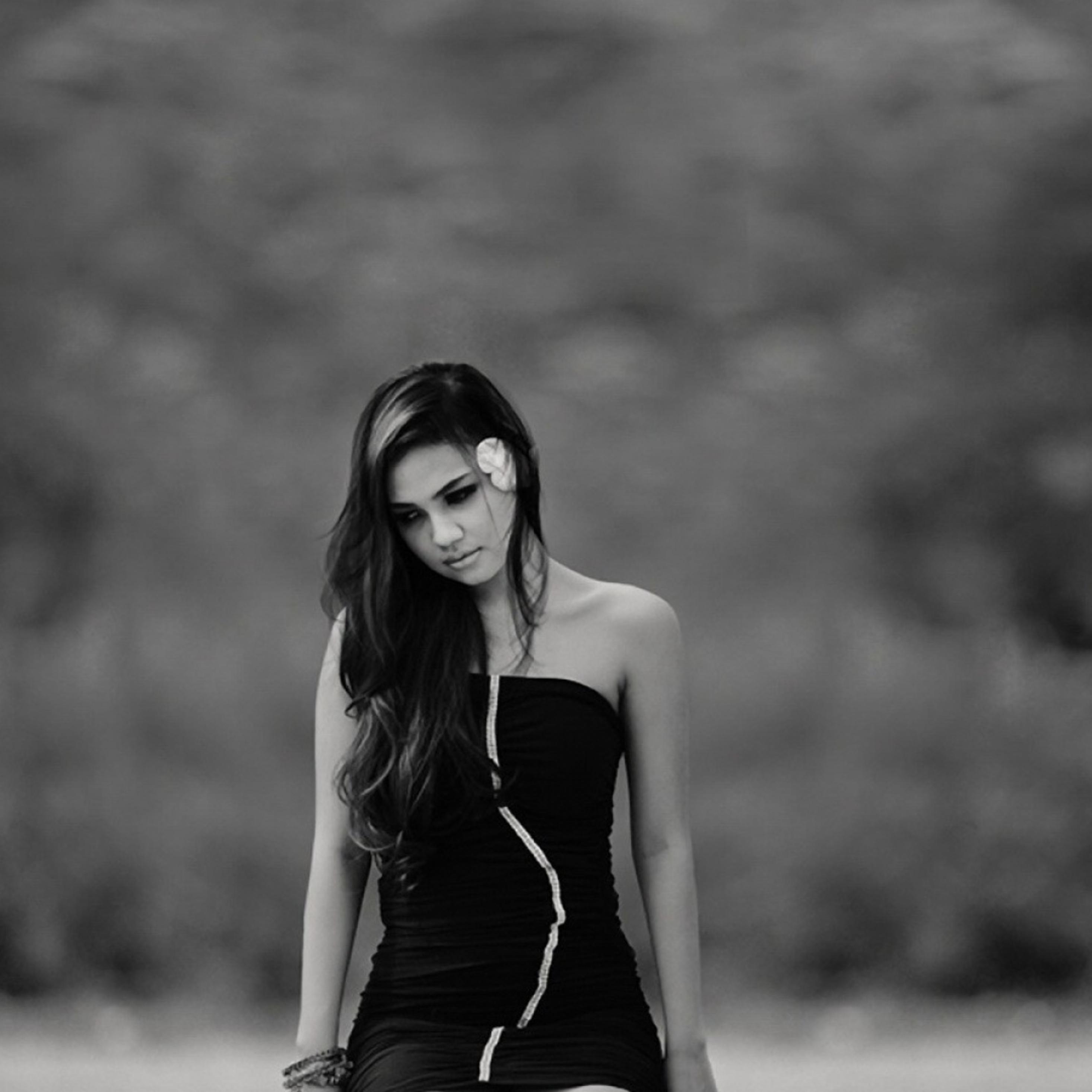 2932x2932 Sad Girl Monochrome iPad Pro Retina Display HD 4k Wallpaper, Image, Background, Photo and Picture