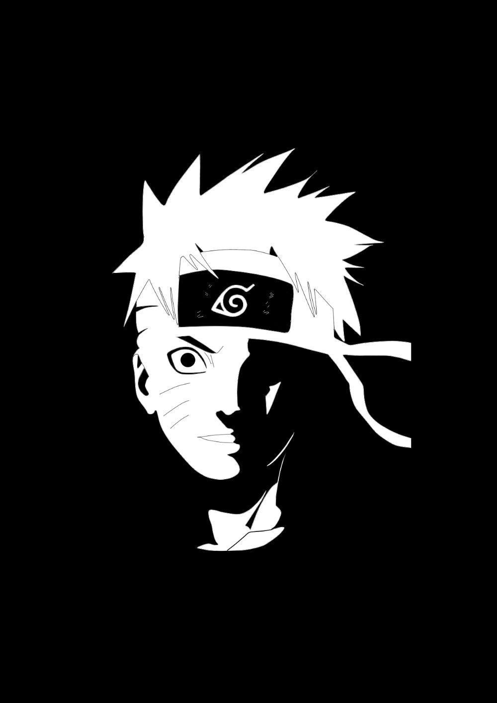 1000x1414 Phone Naruto Black And White Wallpaper