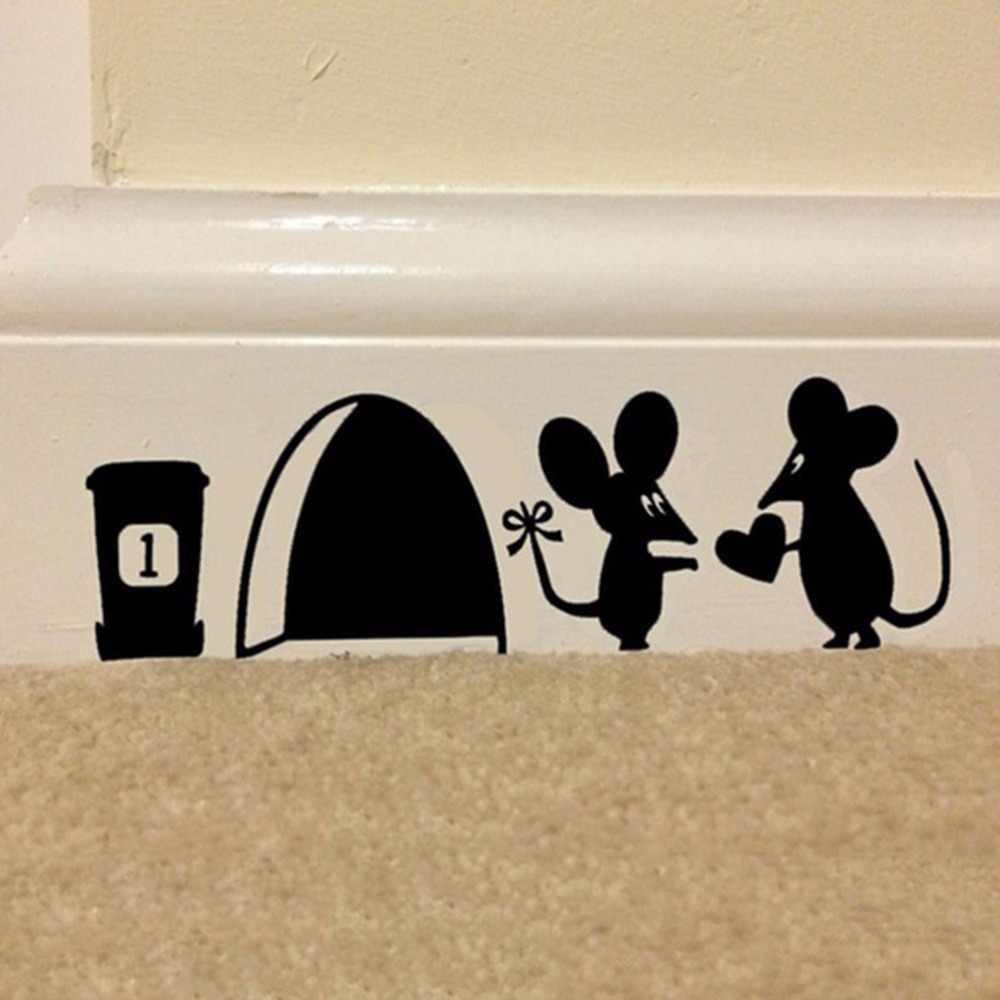 1000x1000 1PC creative rat hole cartoon Wallpaper wall stickers 3D Funny Mouse hole wall stickers bedroom living room mice wall Decals. wallpaper wall. 3D 3D3D bedrooms