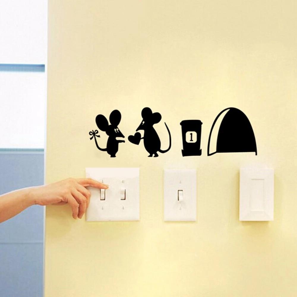 1000x1000 1PC cartoon 3D Funny mice rat hole Wallpaper stickers Mouse hole wall stickers bedroom living roomwall Decals. Wallpaper