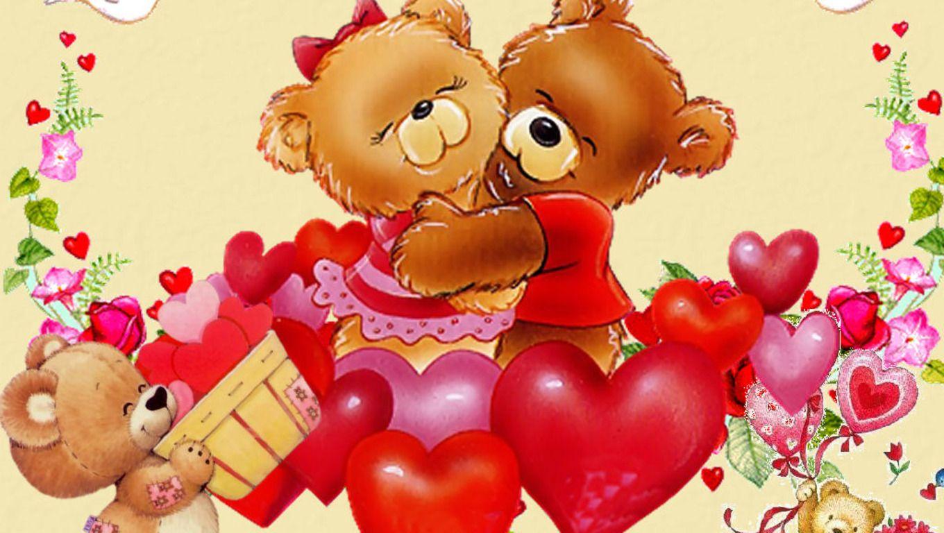 1360x768 Download Bear Hugs Valentine The Free Wallpaper 1360x768. Full HD