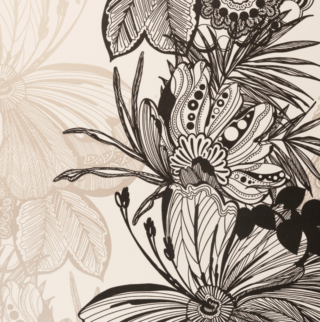 1052x1058 Tropical Floral Toile Wallpaper American Dry Goods Co