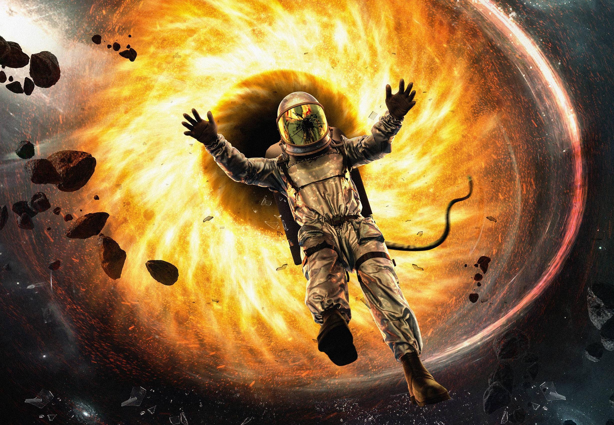 2456x1703 Astronaut Falling in Black Hole Wallpaper, HD Artist 4K Wallpaper, Image and Background