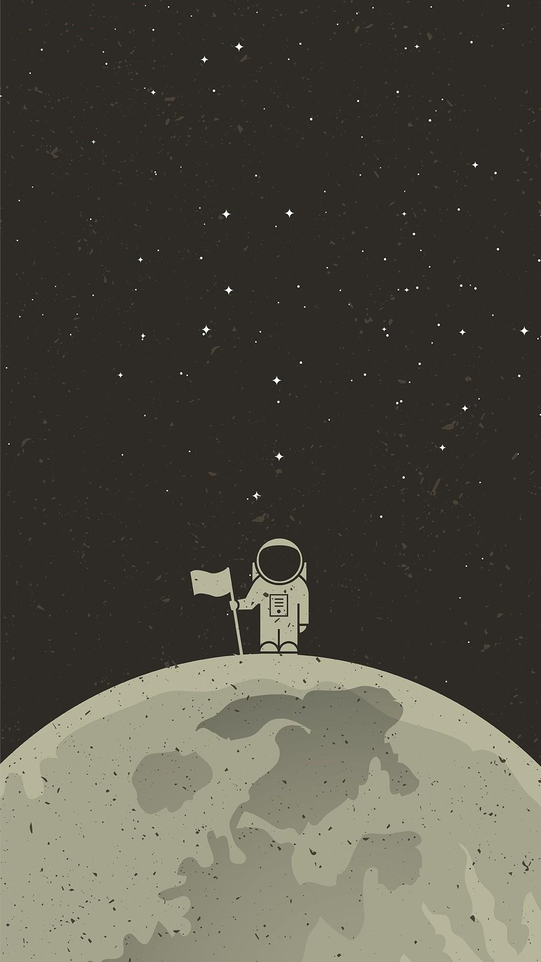 1080x1920 iPhone Wallpaper Man On Moon