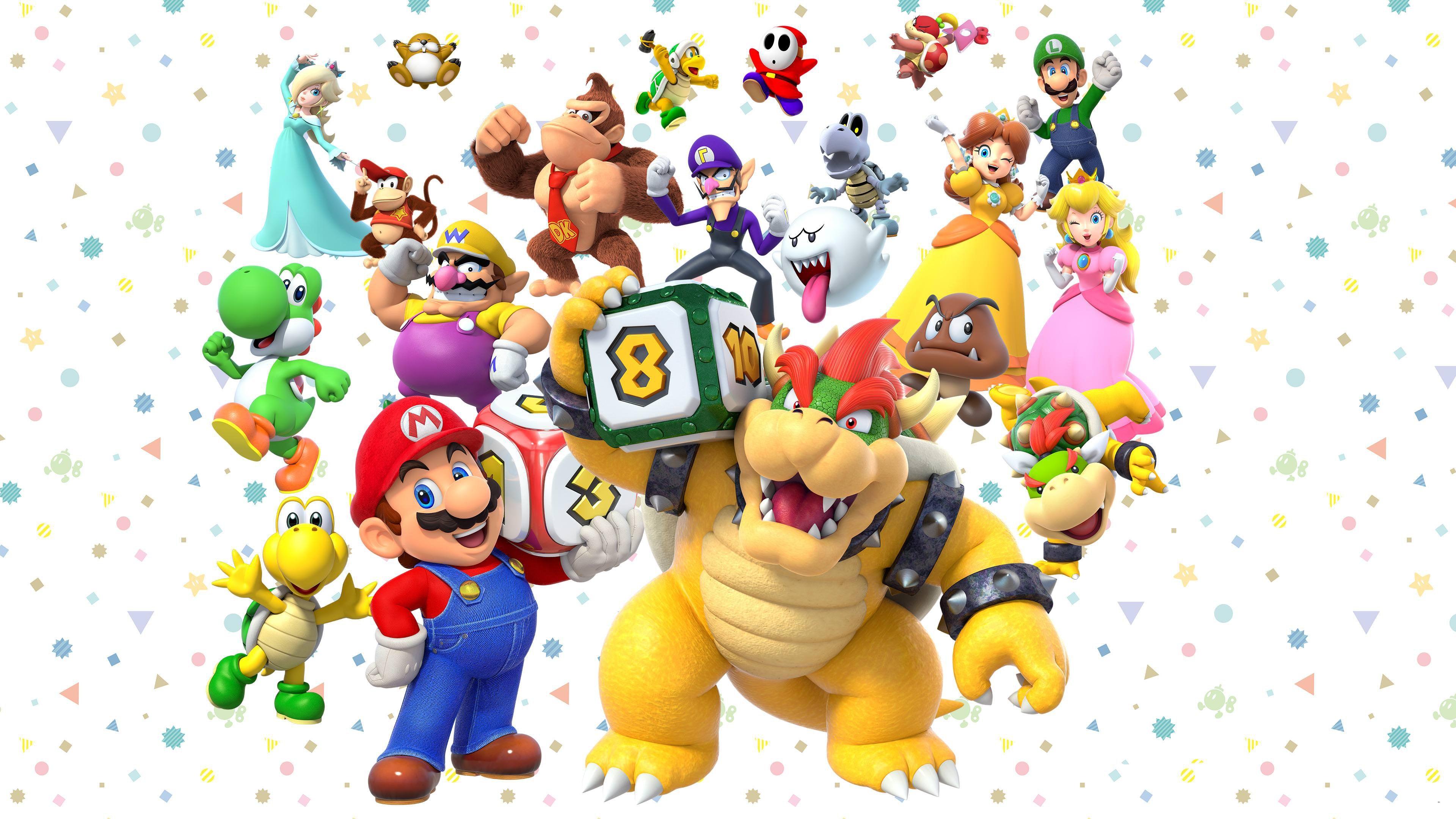3840x2160 Super Mario Party wallpaper from MyNintendo without the logo and text: NintendoSwitch