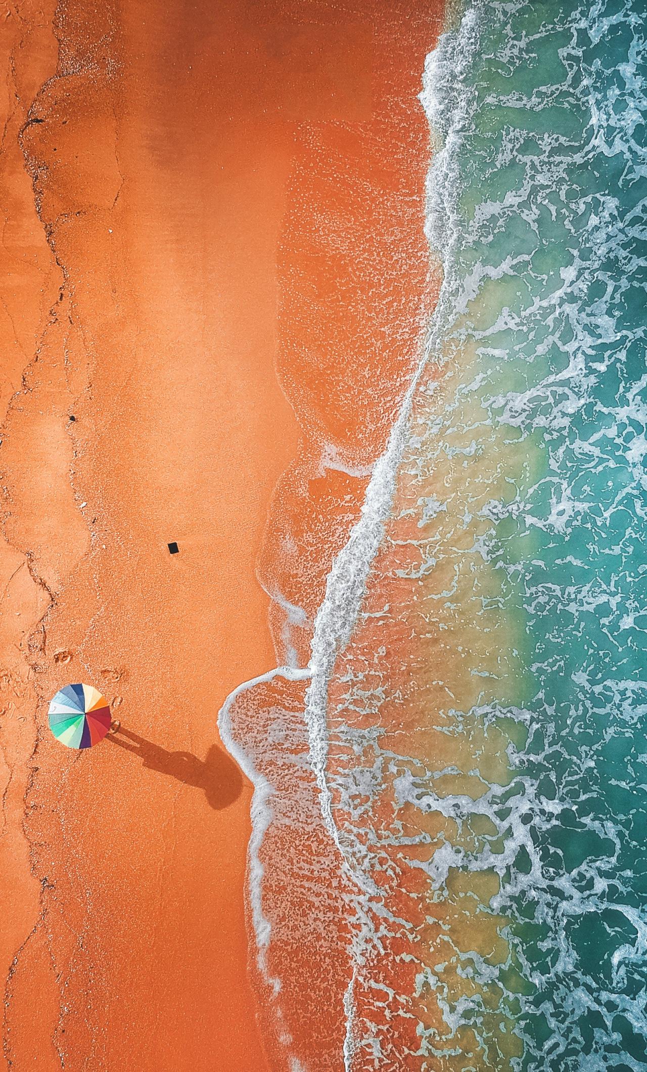 1280x2120 Download Beach, drone view, adorable sea shore wallpaper, 1280x iPhone 6 Plus