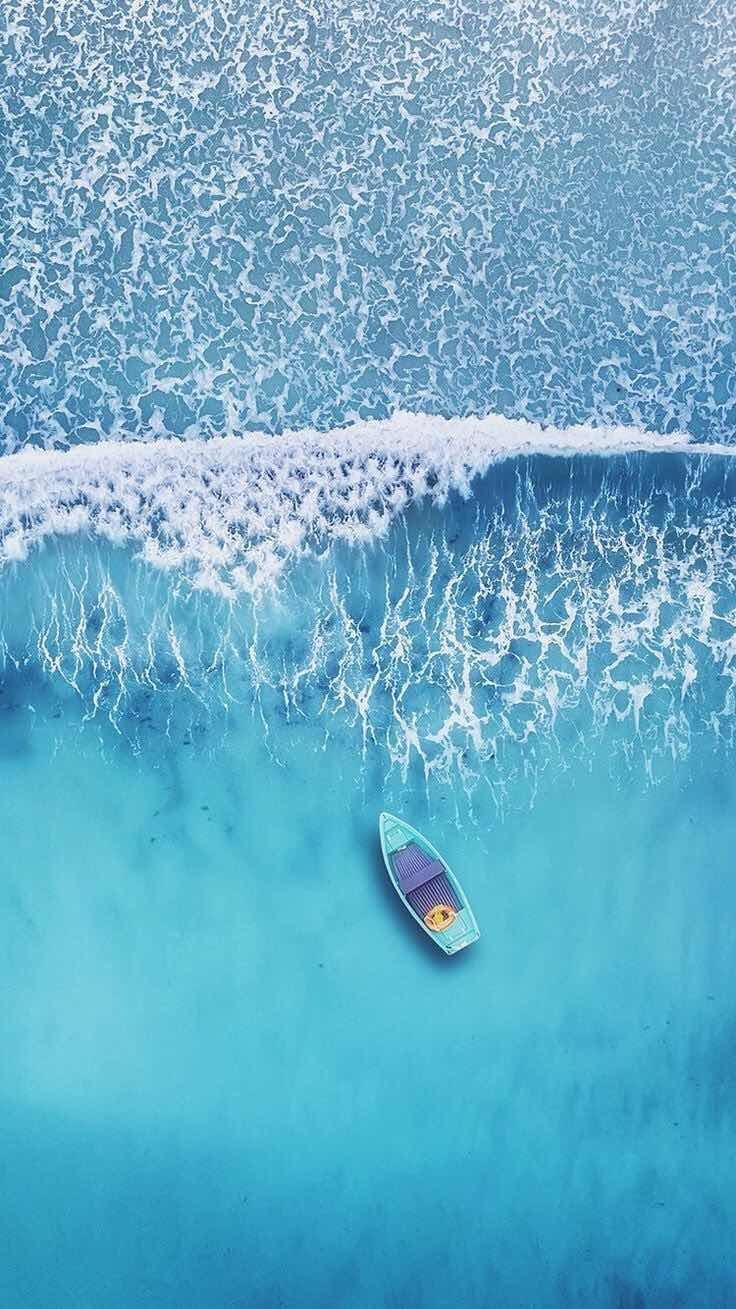 736x1309 iPhone and Android Wallpaper: Blue Ocean Drone Wallpaper for iPhone and Android
