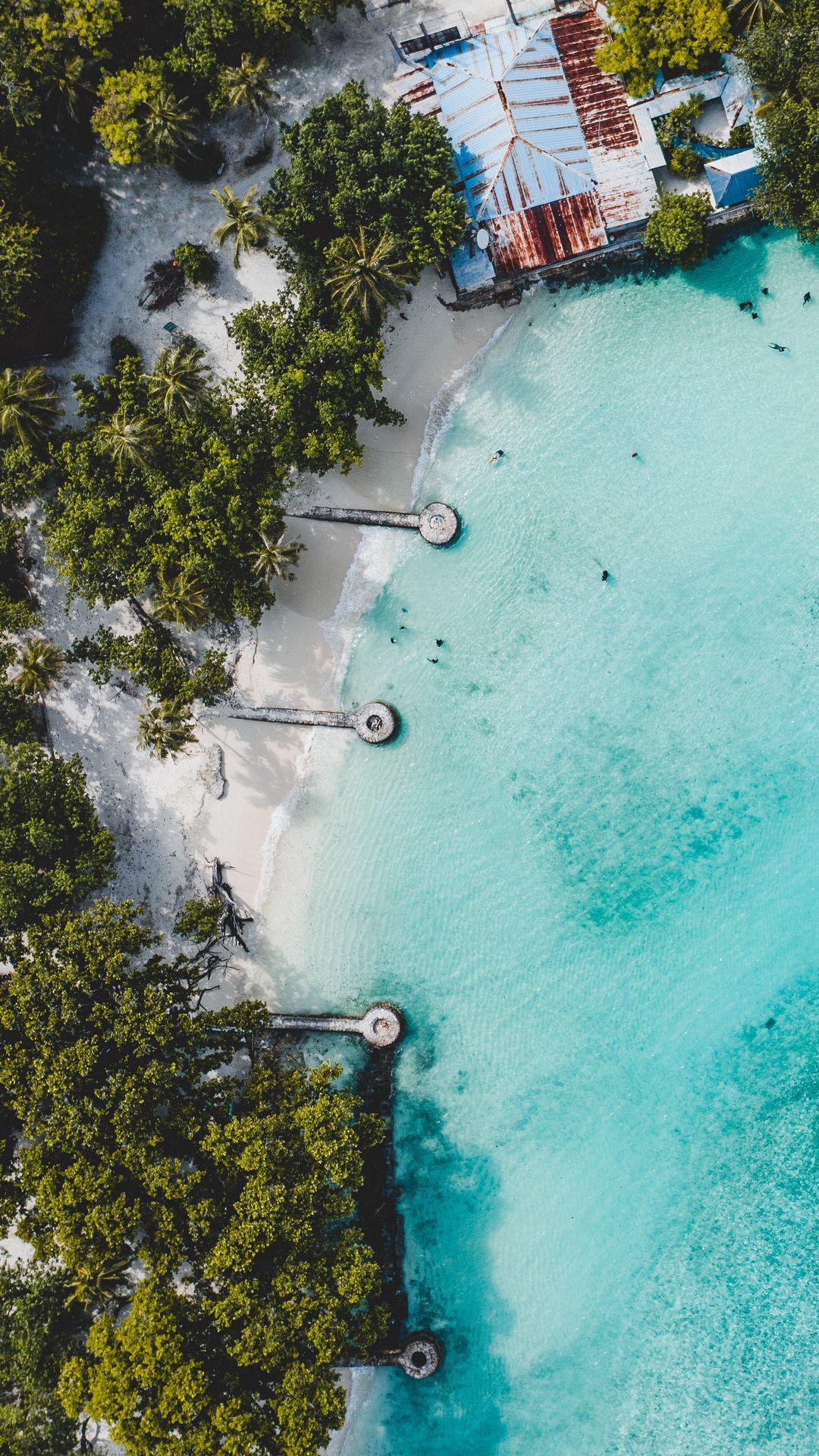 1080x1920 Wallpaper Drone Nature Photo, Beach, Island