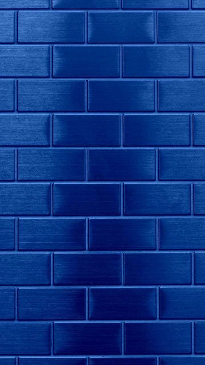 720x1280 Blue metallic brick wall. Brick wall, Blue wallpaper, iPhone homescreen wallpaper