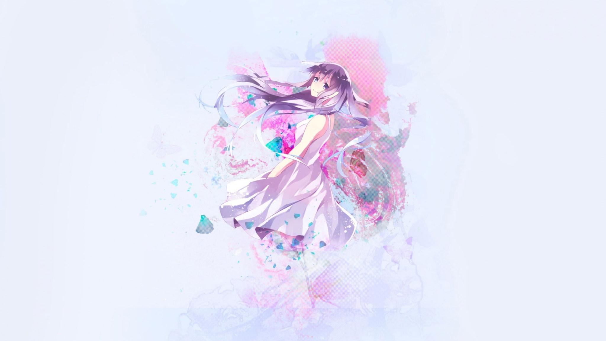 2048x1152 Pastel Anime wallpaper, woman in pink dress wallpaper, Artistic, colorful • Wallpaper For You HD Wallpaper For Desktop & Mobile