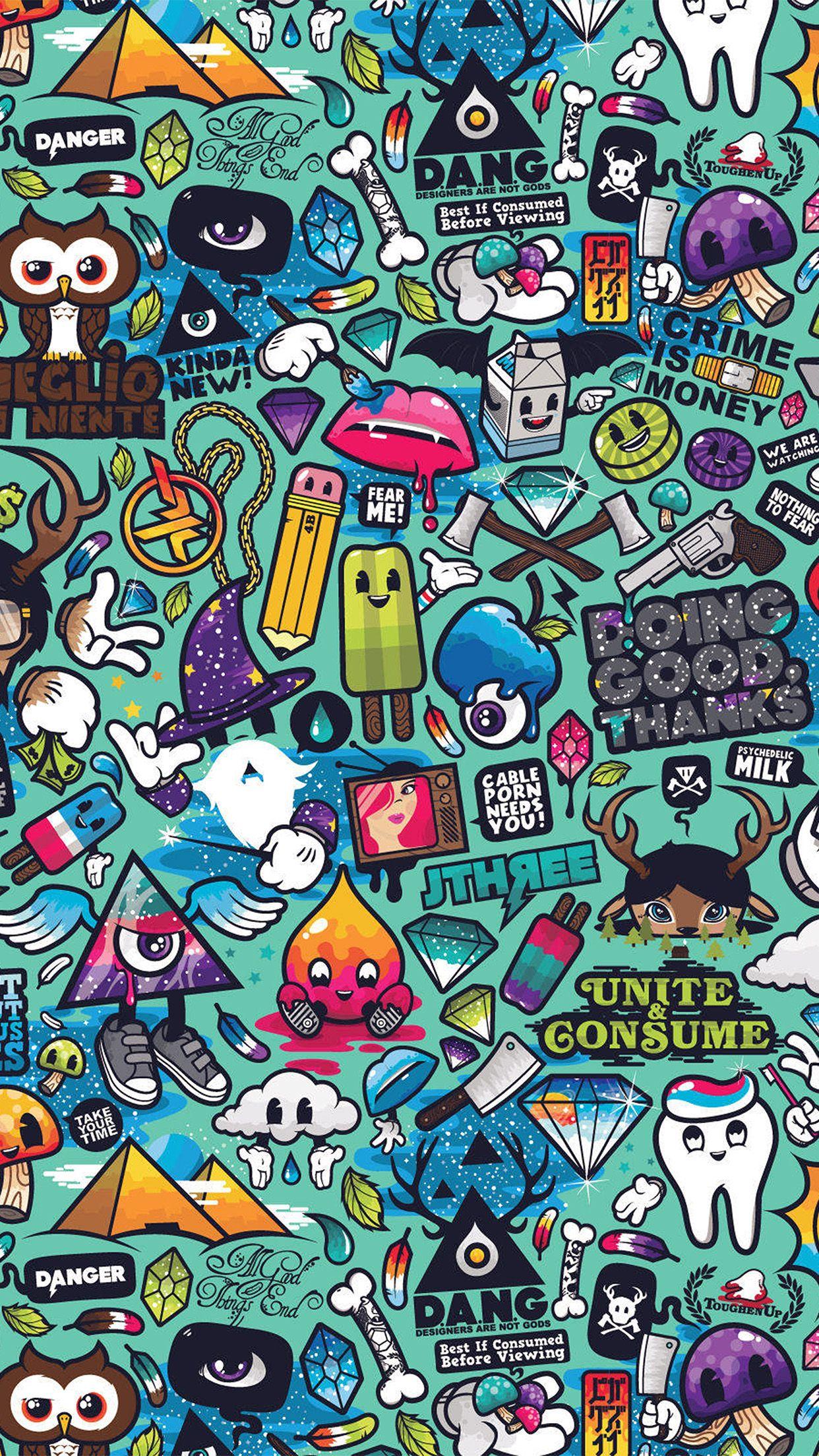 1242x2208 Art Work Pattern Illustration Graffiti Iphone6 Plus Wallpaper Wallpaper. Обои андроид, Обои галактика, Шаблоннаяя иллюстрация