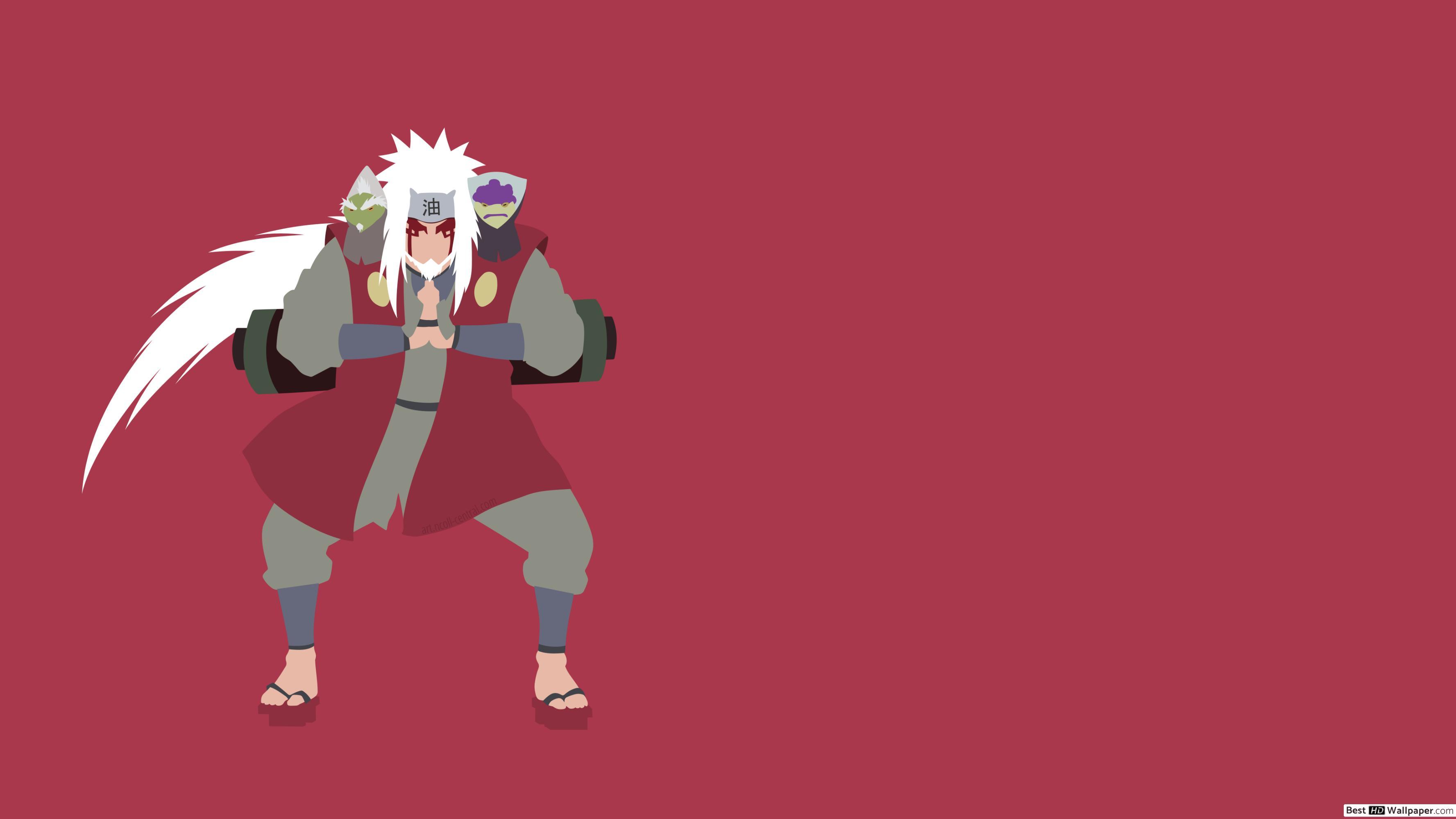 3554x1999 Jiraiya with Shima and Fukasaku HD wallpaper download
