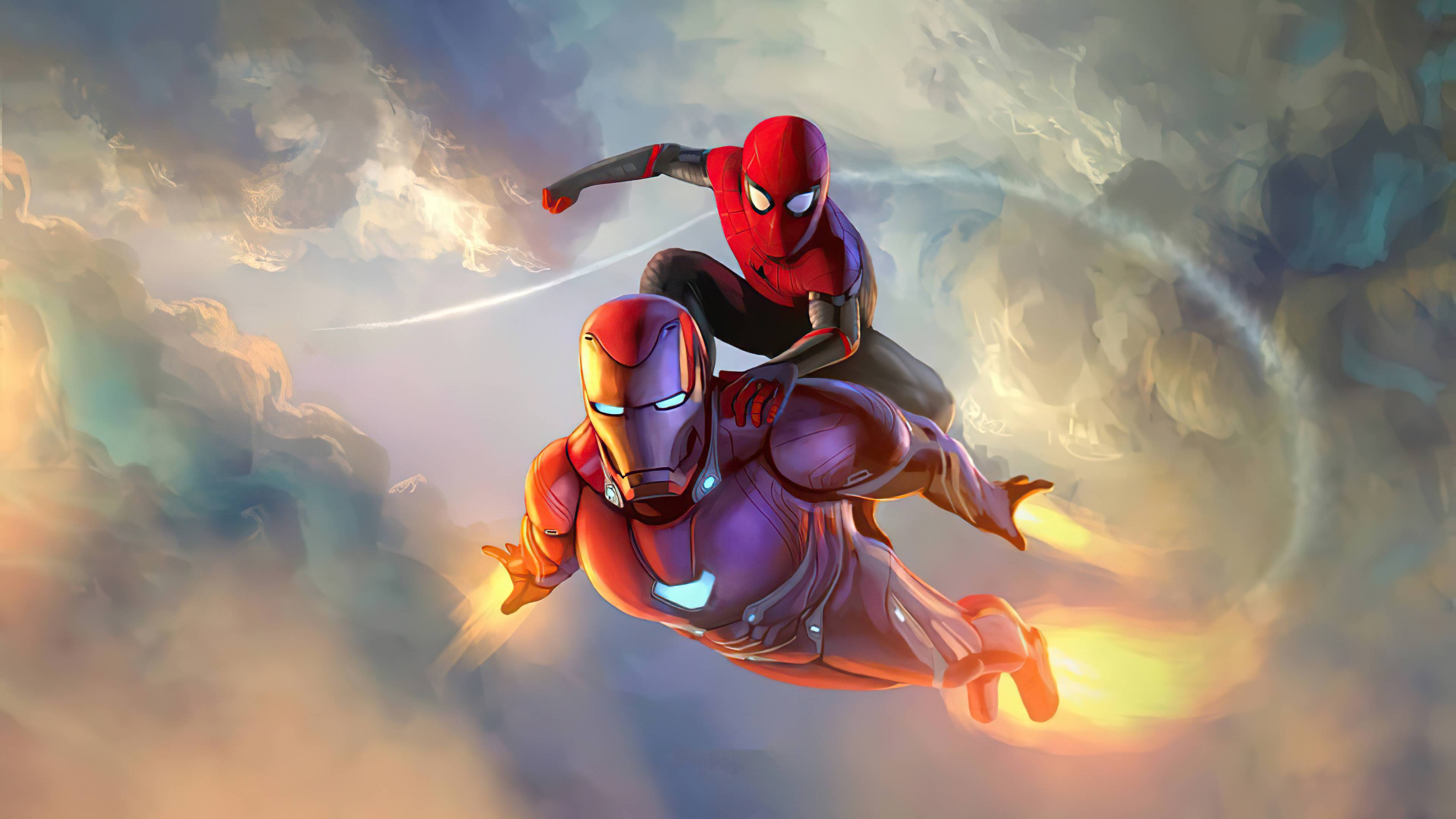 3840x2160 Spider Man and Iron Man Wallpaper, HD