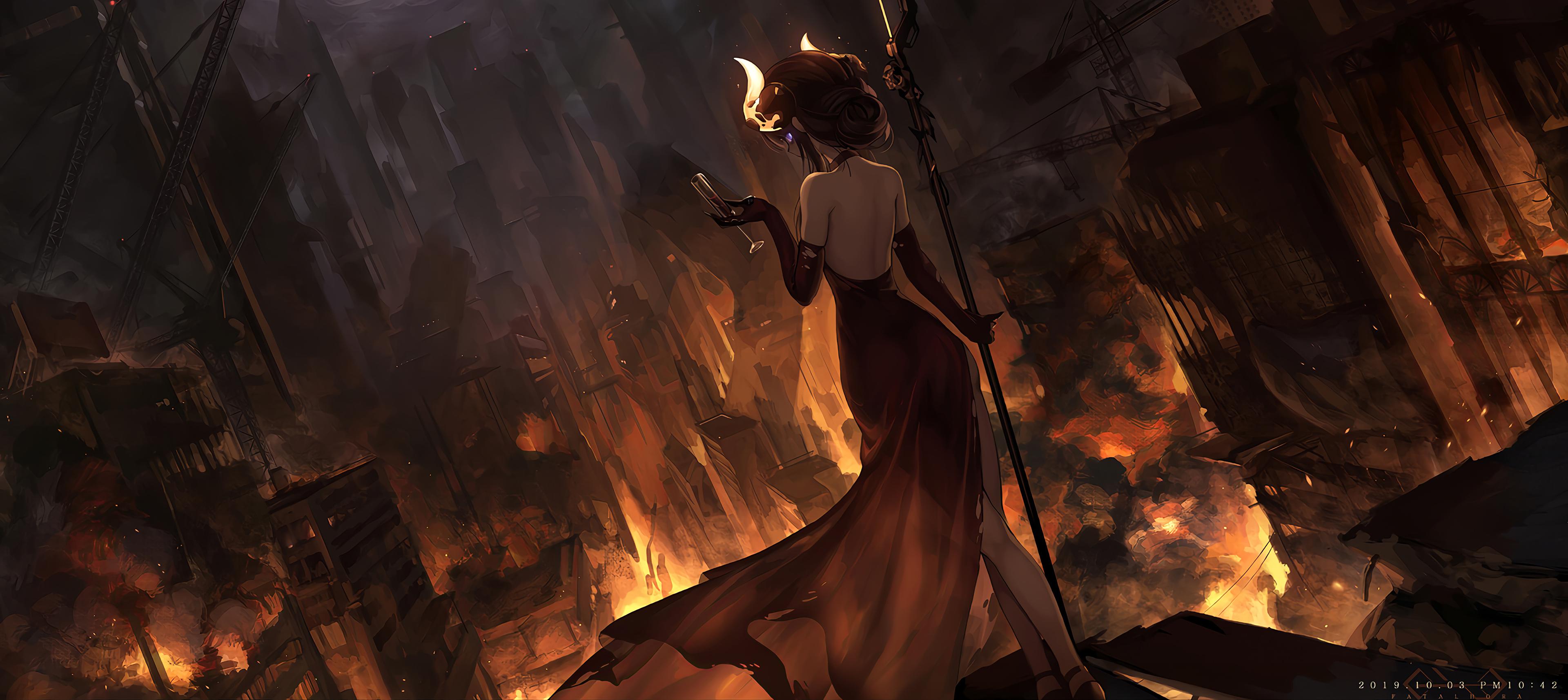 3840x1715 Wallpaper 4k Hell Girl Wallpaper