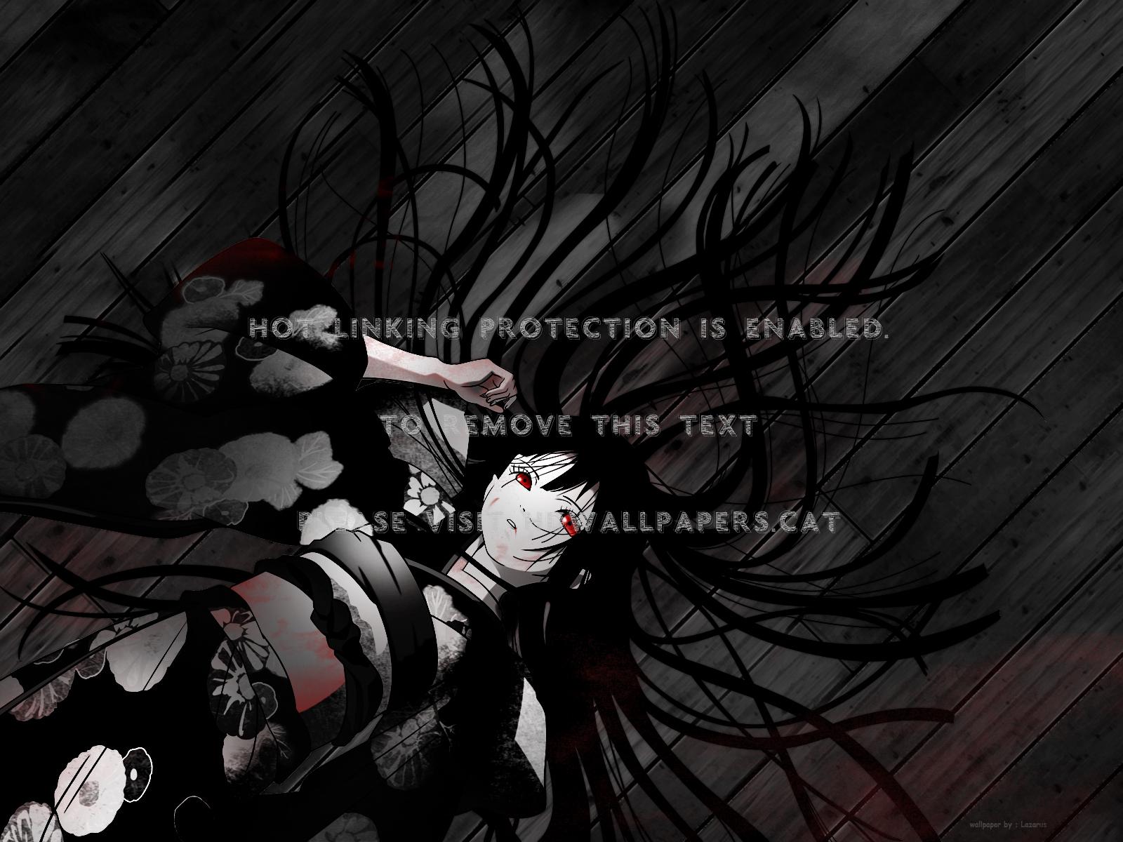 1600x1200 hell girl japanese enma ai long hair anime
