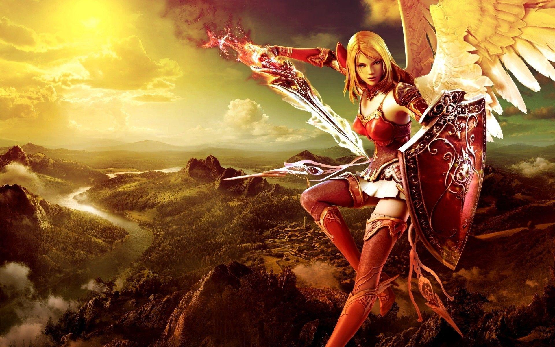 1920x1200 Warrior Wallpaper 3D Anime