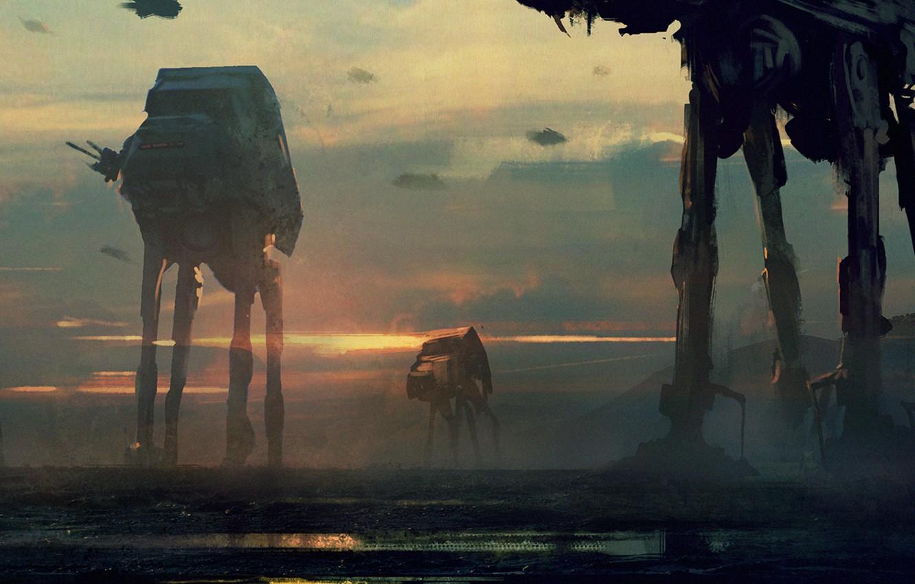 1332x850 Wallpaper robots, star wars, art, imperial walkers image for desktop, section фильмы