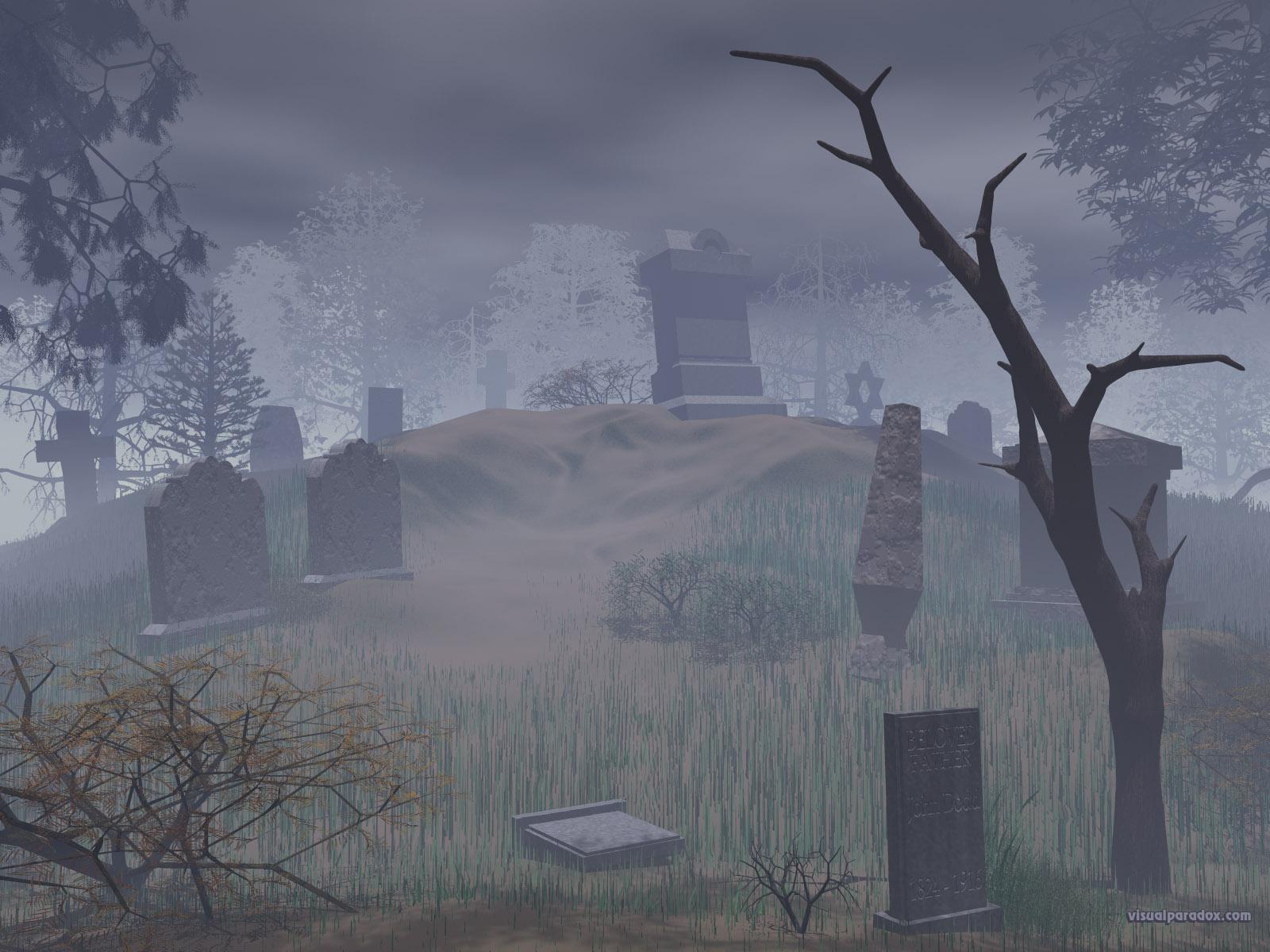 1600x1200 Free 3D Wallpaper 'Graveyard' 1600x1200